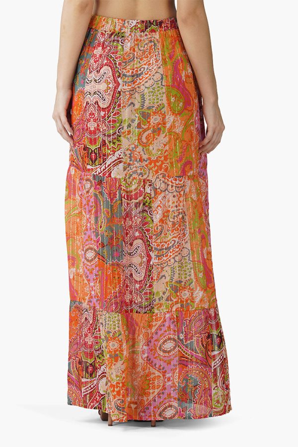Multi Palm Paisley Tiered Skirt - Image 4