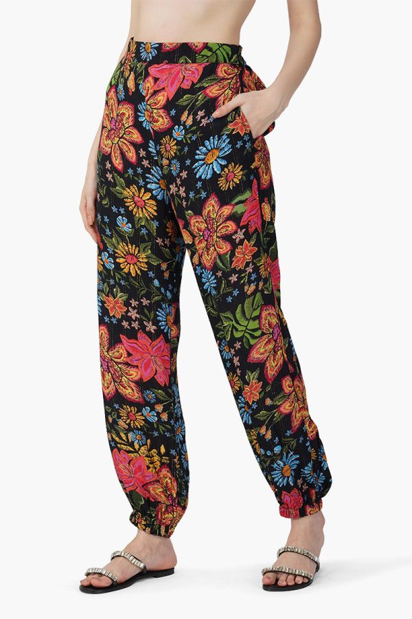 Black Multi Floret Pants - Image 3