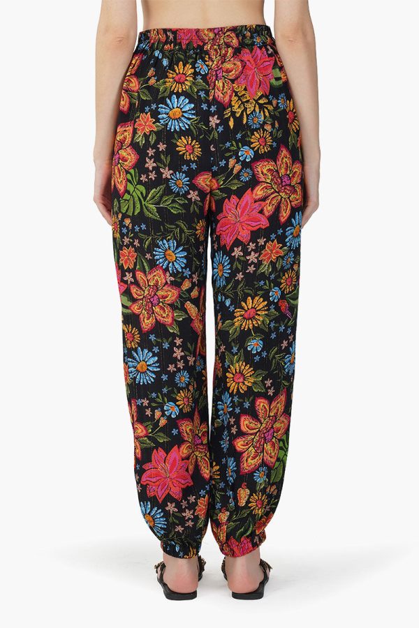 Black Multi Floret Pants - Image 4