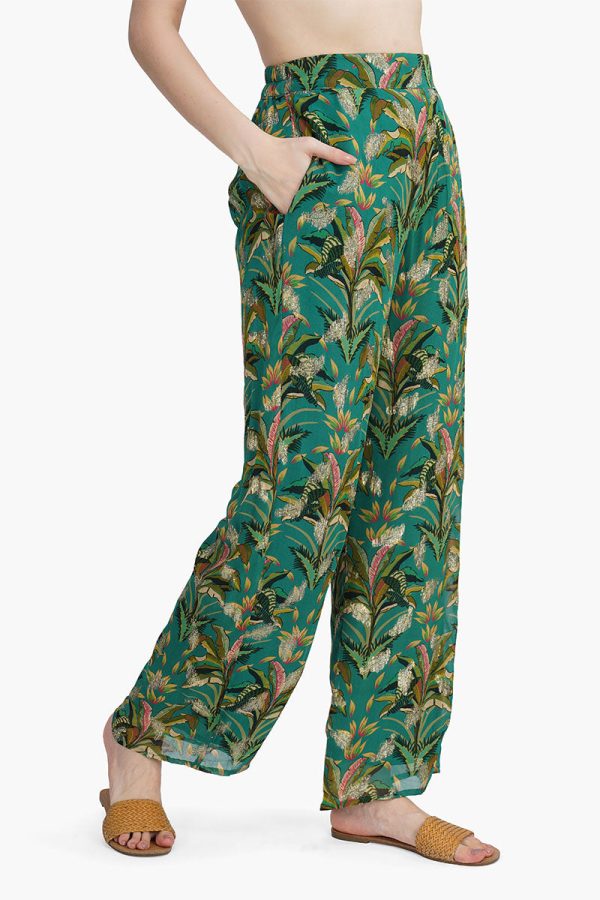 Tropical Ash Leaf Printed Pants - Image 2