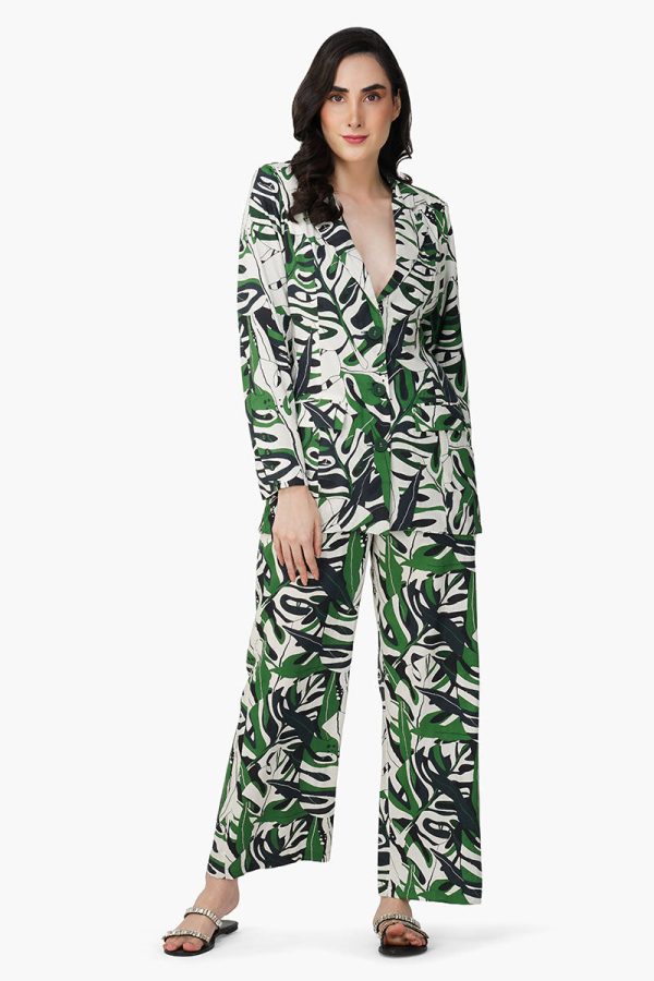 Green Birch Tropical Printed Blazer - Image 2