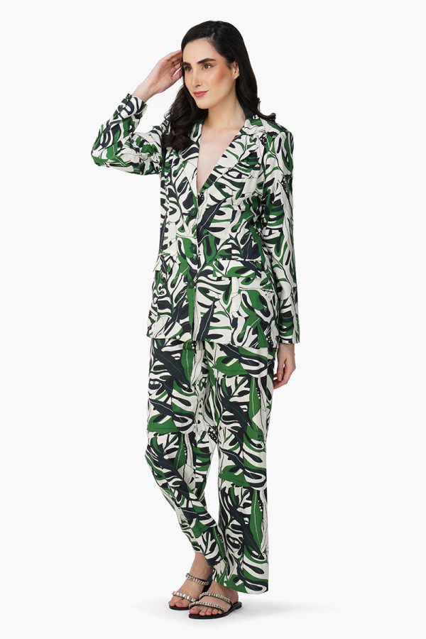 Green Birch Tropical Printed Blazer - Image 4