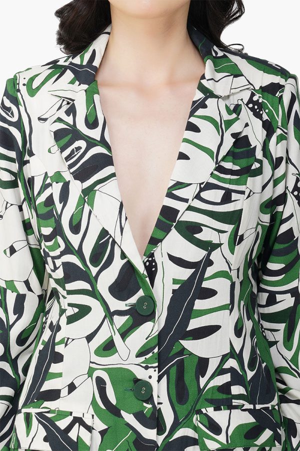 Green Birch Tropical Printed Blazer - Image 6