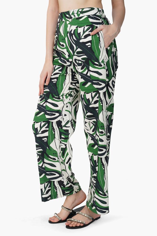 Green Birch Tropical Printed Pants - Image 3