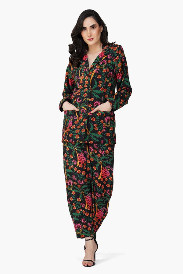 Black Autumn Flora Blazer - Image 2