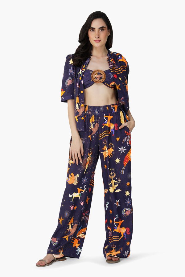 Dark Night Celestial Printed Crop Top - Image 2