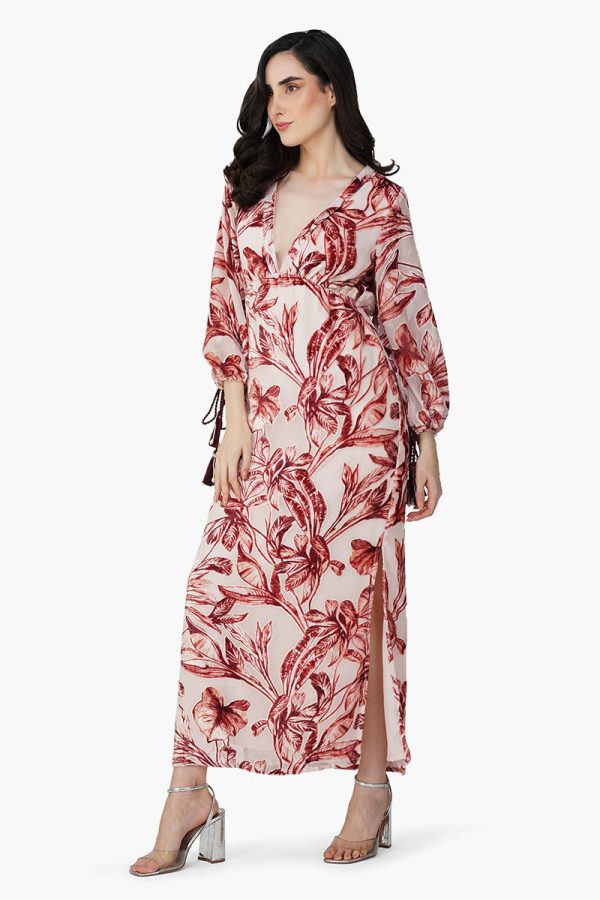 Leaf Velvet Burntout Maxi Dress - Image 3