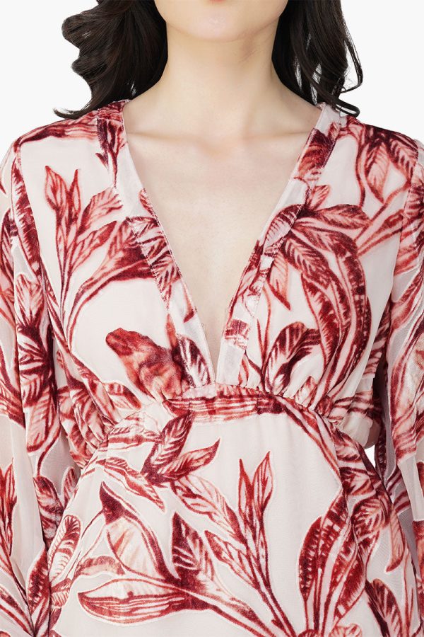 Leaf Velvet Burntout Maxi Dress - Image 5