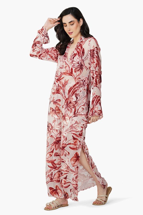 Leaf Velvet Burntout High Low Top - Image 2