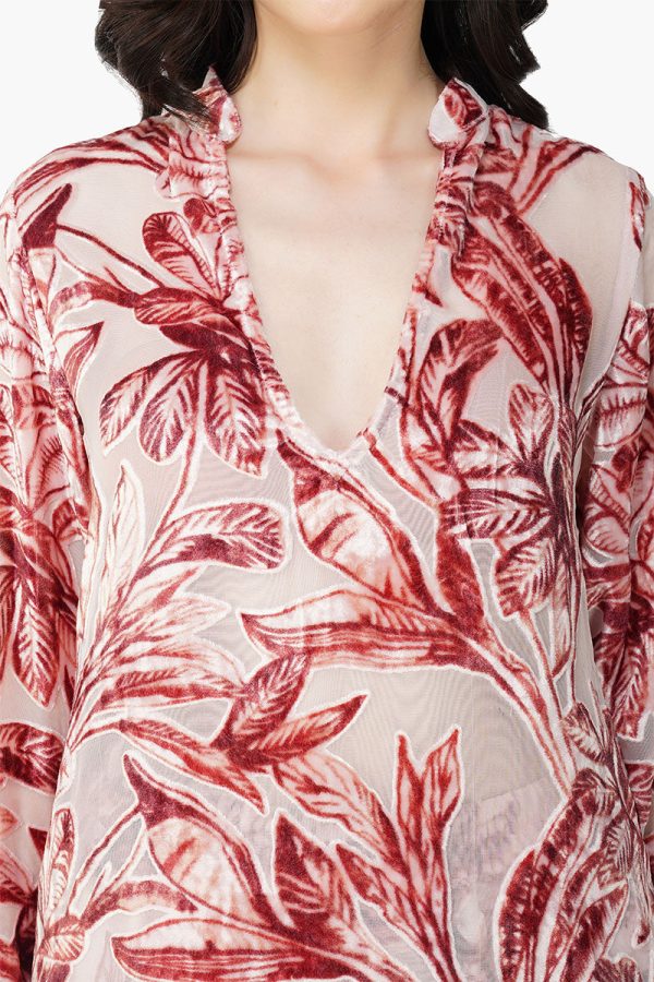 Leaf Velvet Burntout High Low Top - Image 4
