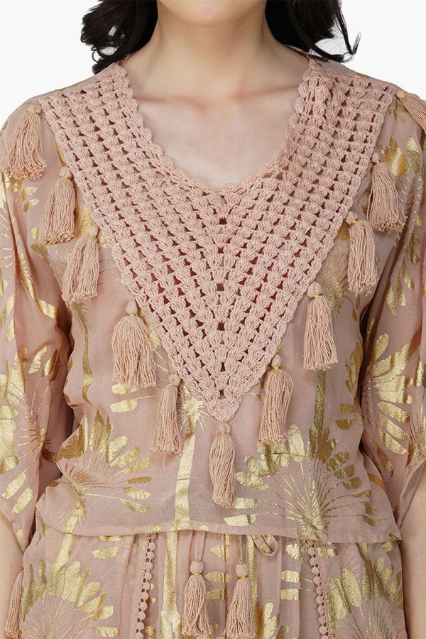 Golden Taupe Foil Printed Top - Image 6