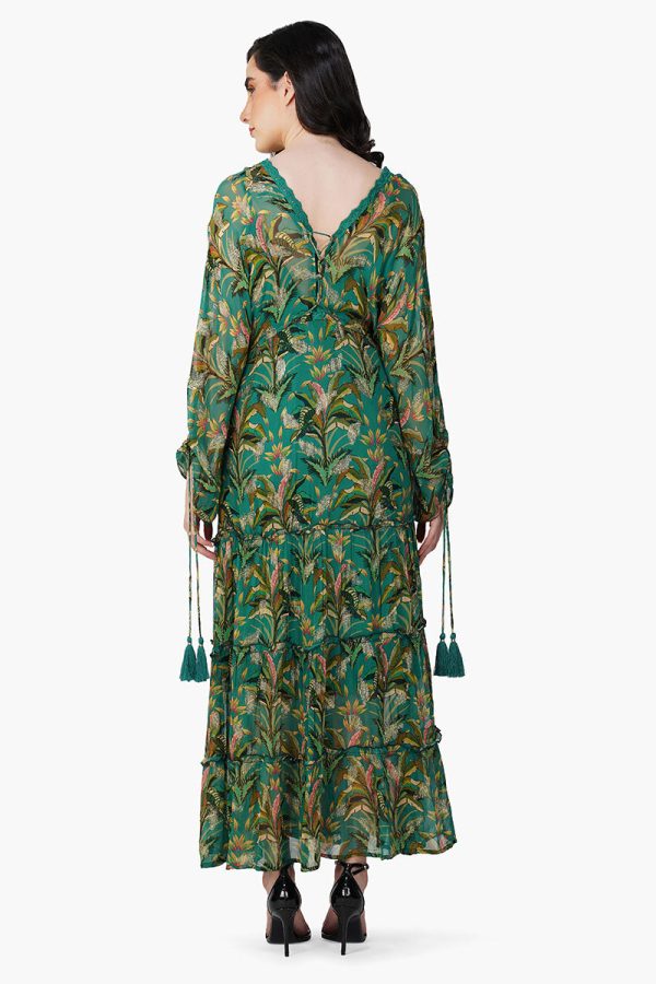 Tropical Ash Leaf Printed Maxi Dress - Image 5