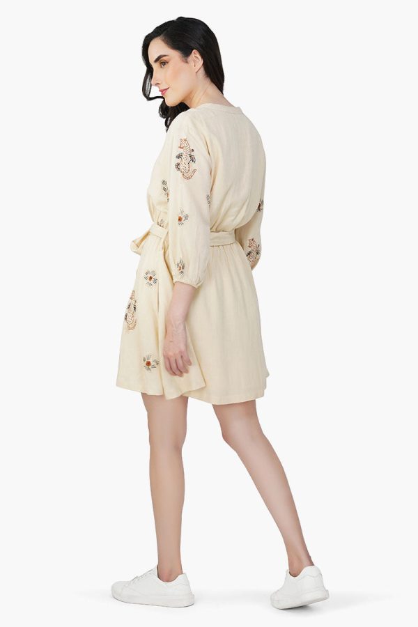 Tiger Bone Floret Embroidered Short Dress - Image 5