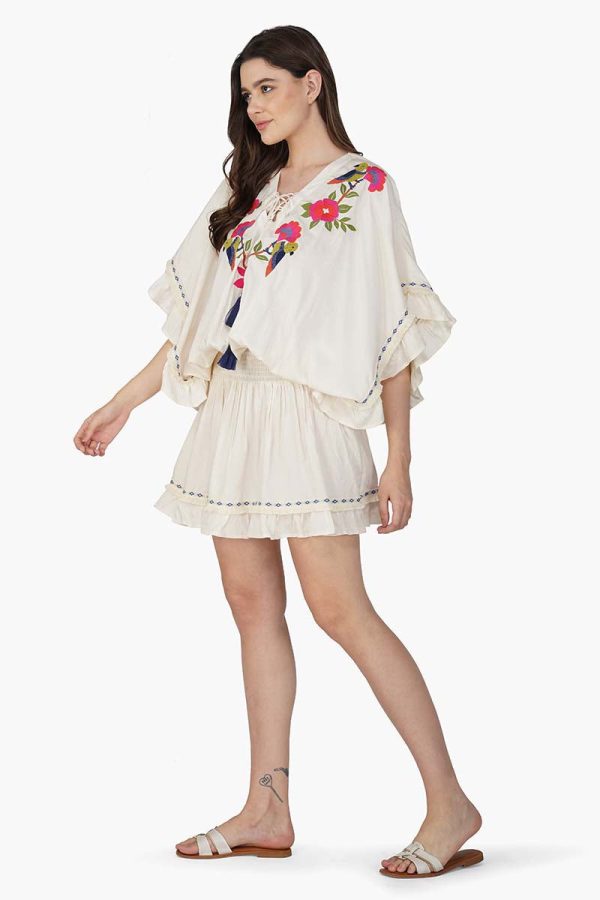Flora Bird Wings Embellished Cover Up - Image 3