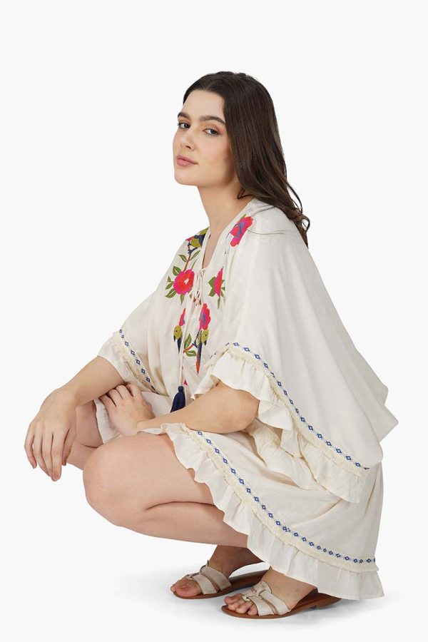 Flora Bird Wings Embellished Cover Up - Image 5