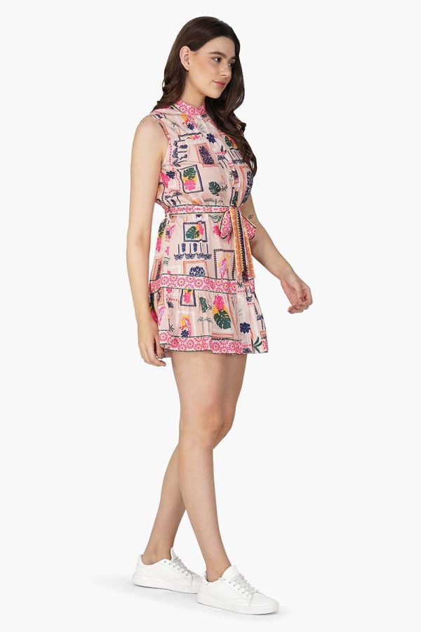Manicured Farm Print Mix match Embellished Short Dress - Image 2