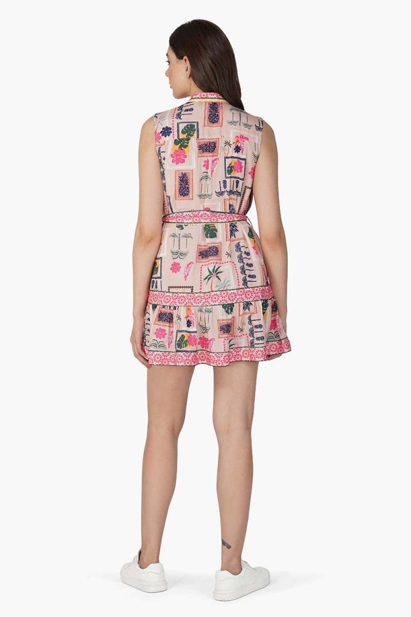 Manicured Farm Print Mix match Embellished Short Dress - Image 4