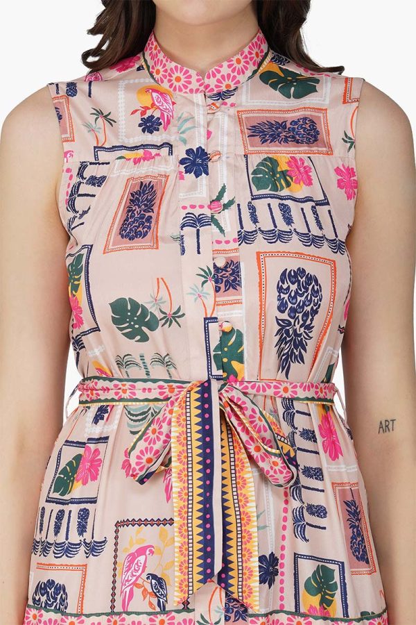 Manicured Farm Print Mix match Embellished Short Dress - Image 5
