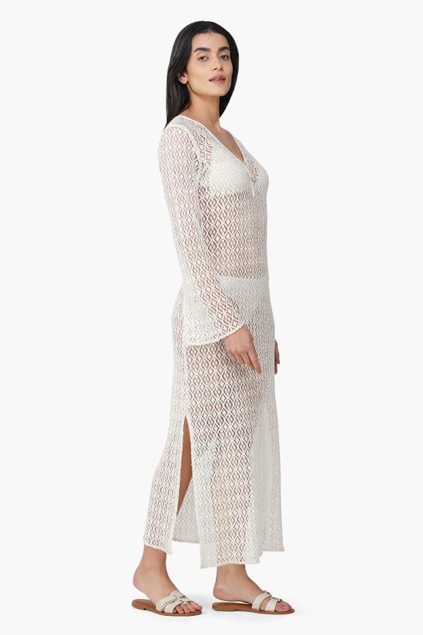 Diamond Cut Crochet Lace Fabric Bodycon Cover Up - Image 2
