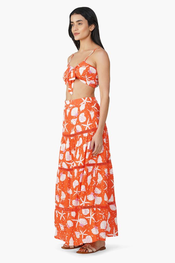 Cassie Shell Printed Front Tie Top - Image 3