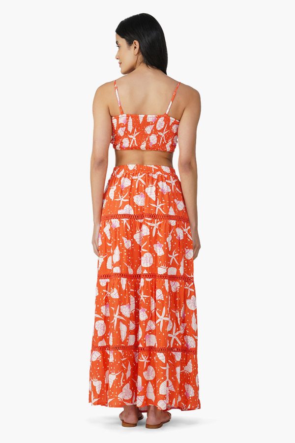 Cassie Shell Printed Front Tie Top - Image 4