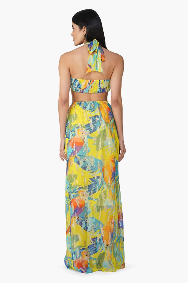 Farm Peru Tropic Lurex Printed Halter Dress - Image 4