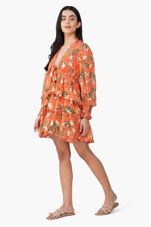 Coral Farm Lurex Printed Knot Short Dress - Image 3
