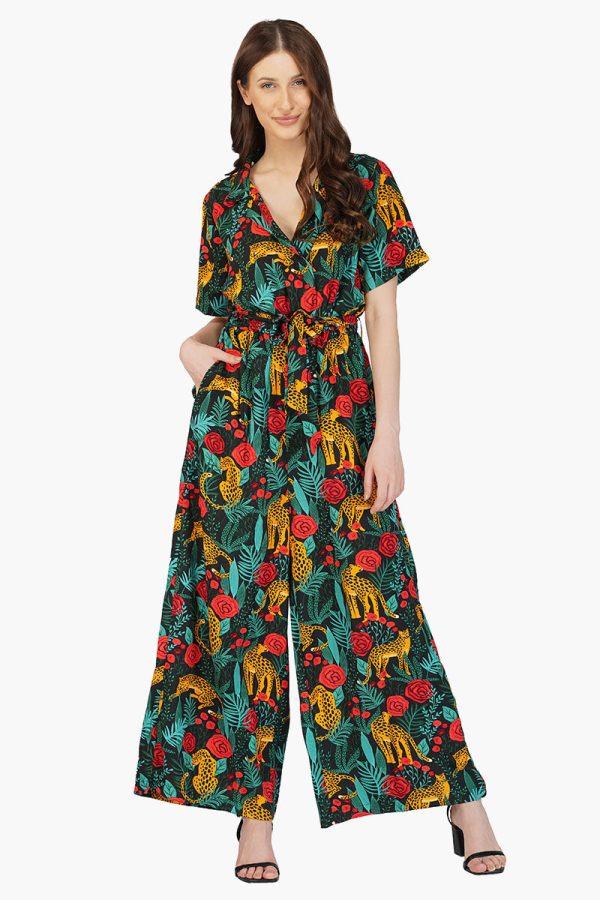 Jaguar Paradise Black Animal Print Jumpsuit - Image 2