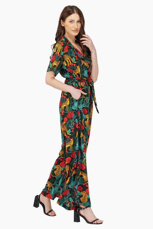 Jaguar Paradise Black Animal Print Jumpsuit - Image 3