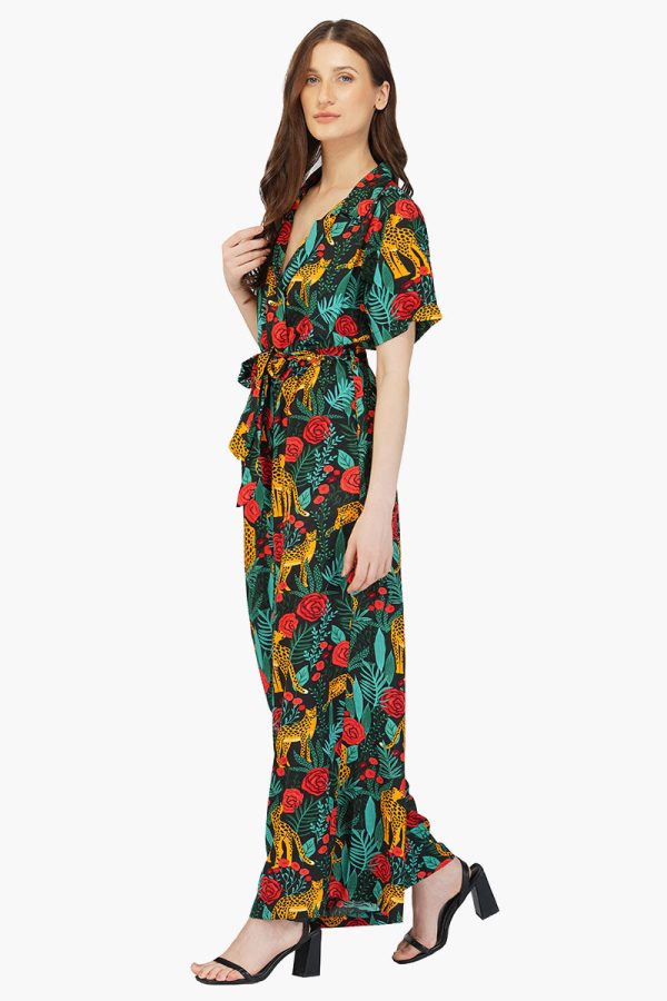 Jaguar Paradise Black Animal Print Jumpsuit - Image 4
