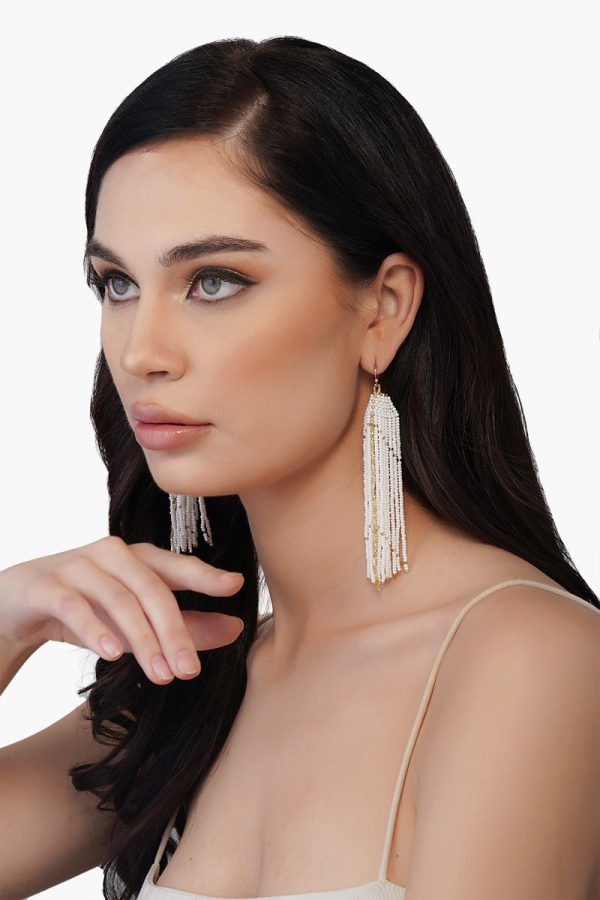 Feather White Light Earrings - Image 2