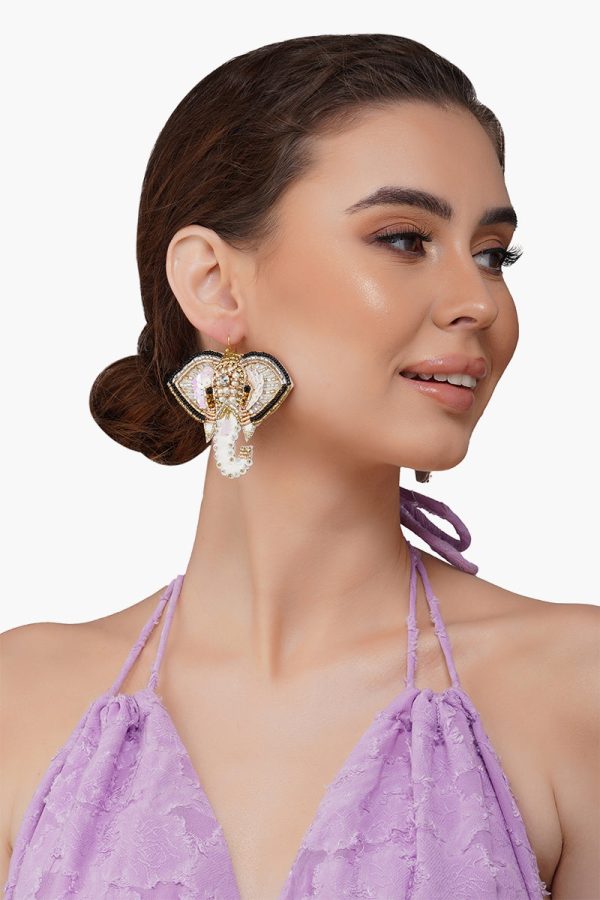 Elephant Beaded Earrings - Image 2