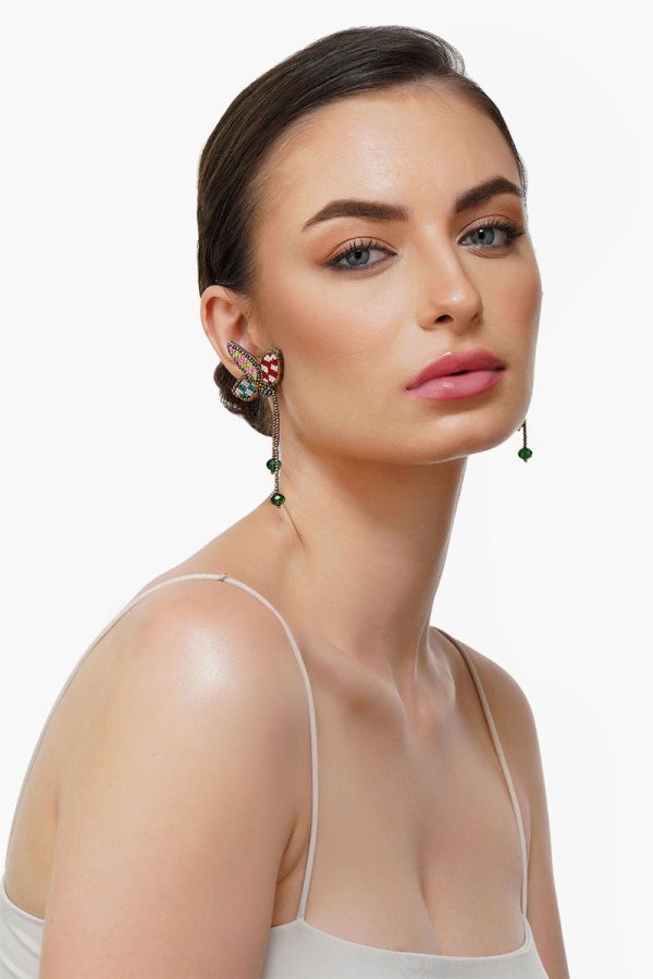 Petal Drop Beaded Earrings - Image 2