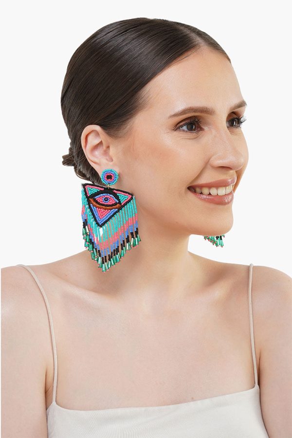 Love Triangle Evil Eye Earrings - Image 4