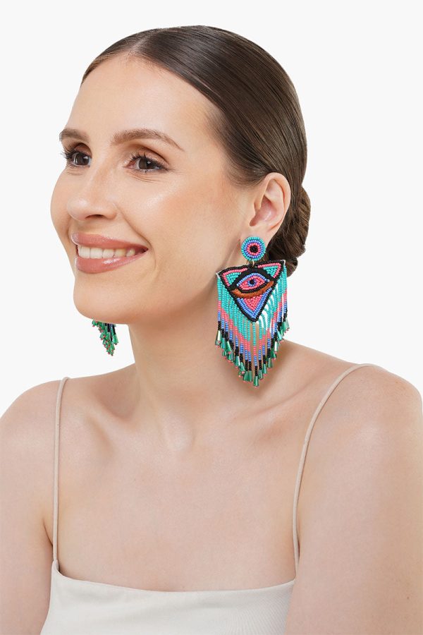 Love Triangle Evil Eye Earrings - Image 5