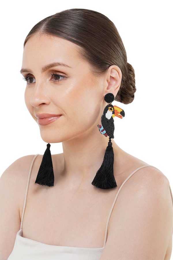 Toucan Paradise Beaded Earrings - Image 4